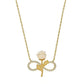 925 Sterling Silver Gold Plated White Rose Infinity Necklace with Zircon Stone
