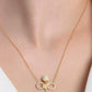 925 Sterling Silver Gold Plated White Rose Infinity Necklace with Zircon Stone