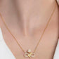 925 Sterling Silver Gold Plated White Rose Infinity Necklace with Zircon Stone