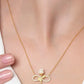 925 Sterling Silver Gold Plated White Rose Infinity Necklace with Zircon Stone