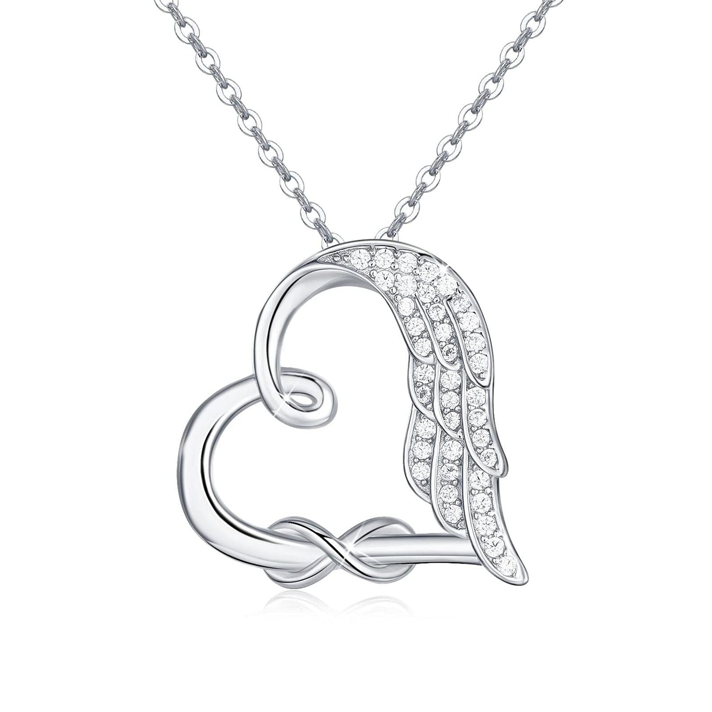 Angel Wing Infinity Heart Necklace Believe in Love for United States Customers - Pendant to Fly Over Life’s Drama
