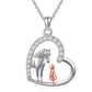 Sterling Silver Heart Horse and Girl Pendant Necklace Jewelry Gifts for Women Girls Kids - Heartfelt Pendant Necklace