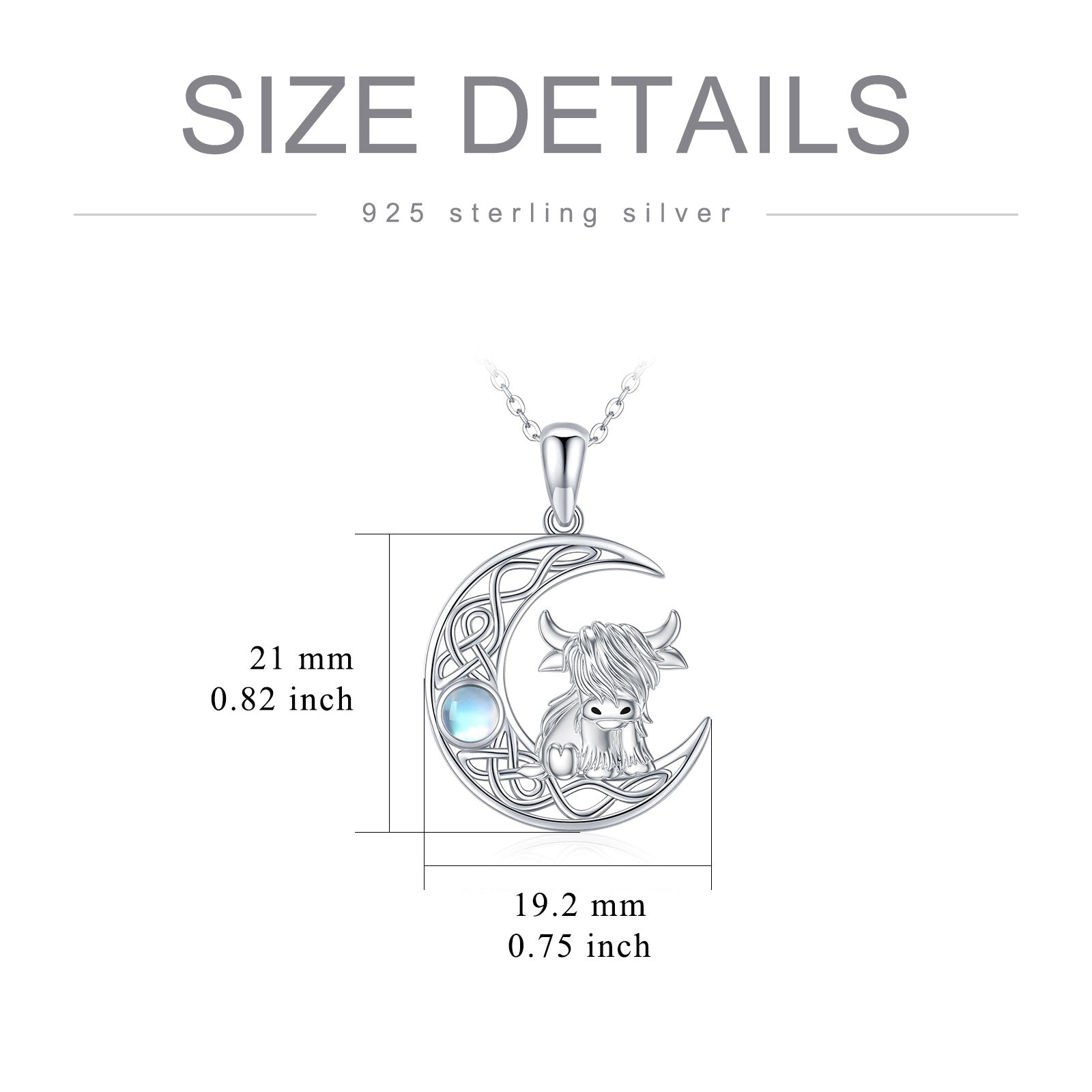 Sterling Silver Highland Cow Jewelry Necklace Gifts For Women Girls Animal Cow Lover - Charming Highland Cow Necklace