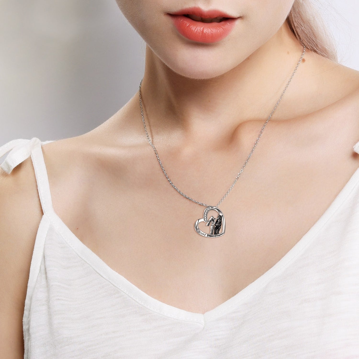 Sterling Silver Horse and Girl Pendant Necklace for Girls Women - Giddy Up in Style with a Horse Pendant Necklace