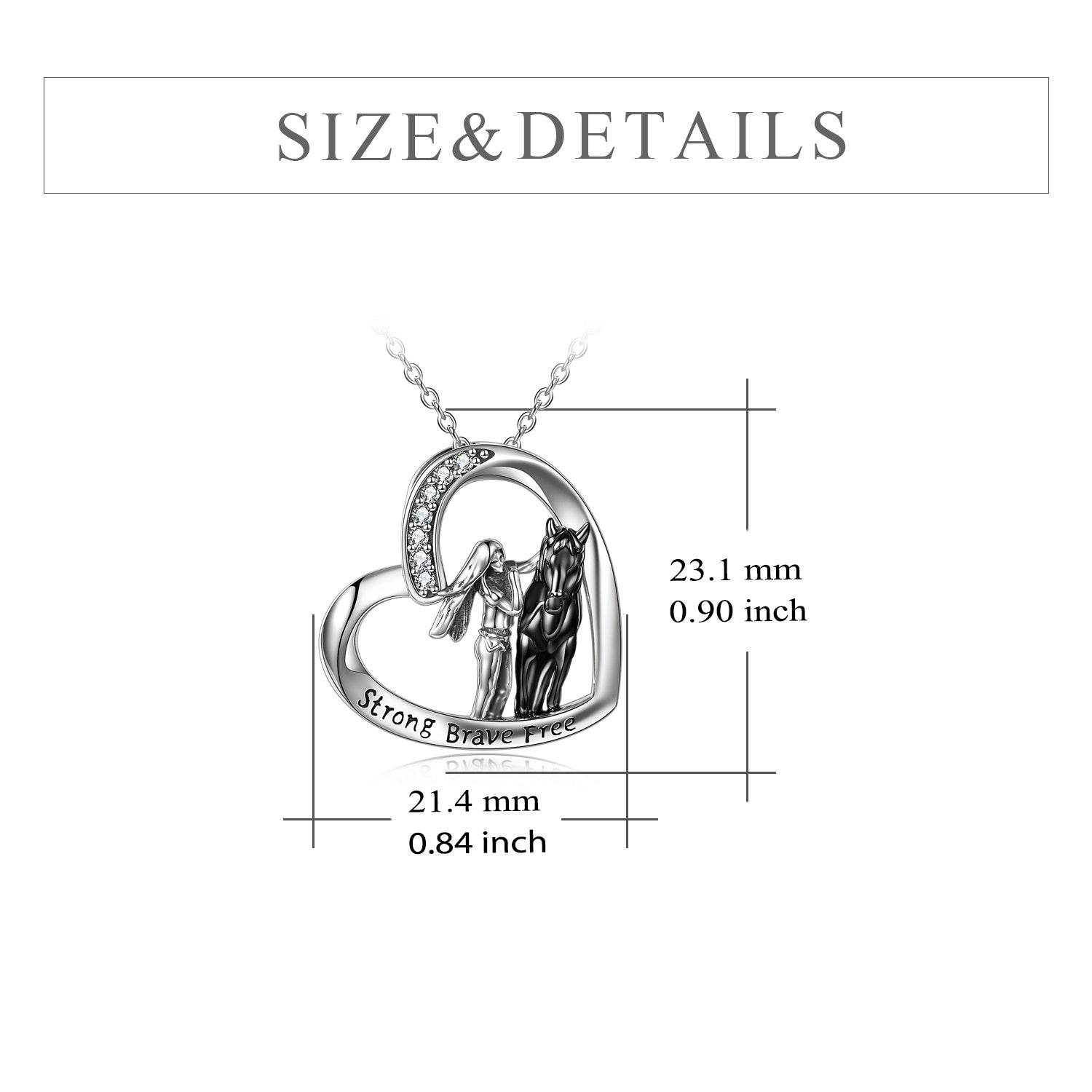 Sterling Silver Horse and Girl Pendant Necklace for Girls Women - Giddy Up in Style with a Horse Pendant Necklace