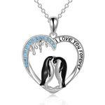 Sterling Silver I Love You Forever Heart Penguin Pendant Necklace - P penguins Forever in Sterling Silver Love Pendant