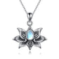 Sterling Silver Moonstone Lotus Flower Pendant Necklace Jewelry Gifts for Women - Moonstone Lotus Pendant Magic