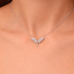 925 Sterling Silver Archangel Michael Necklace with White Stone for Women