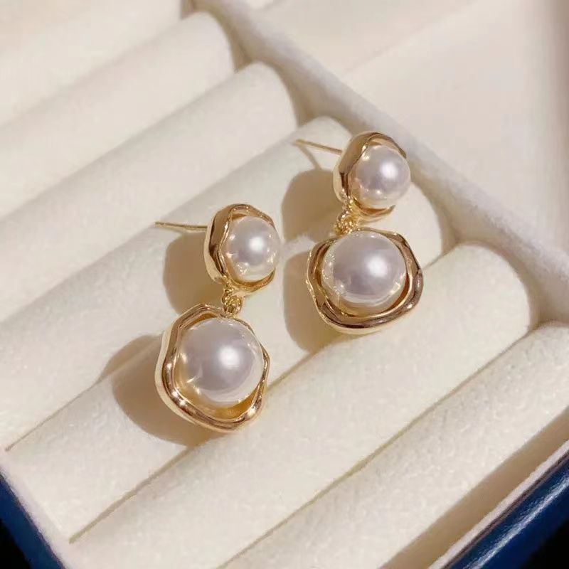 Sterling Silver Needle Simple Graceful Metal Pearl Stud Earrings - Pearl Studs So Graceful They Should Wear Tuxedos