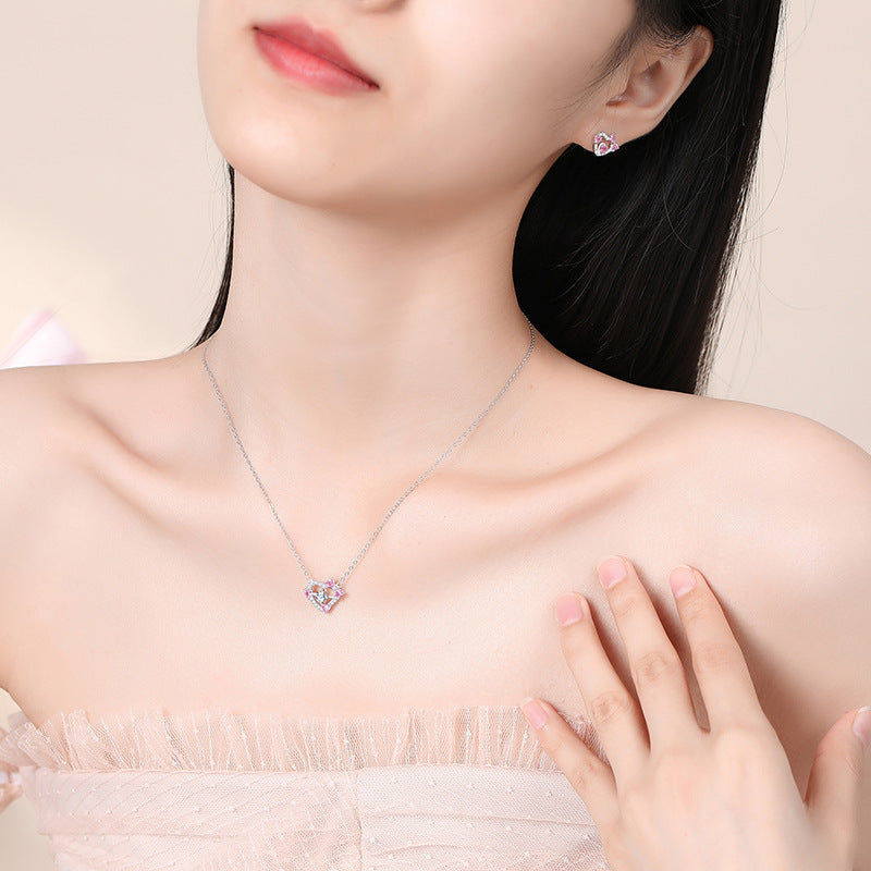 Sterling Silver New Style Hollow Heart Clavicle Chain - Love Necklace That Makes Hearts Go Hollow with Joy