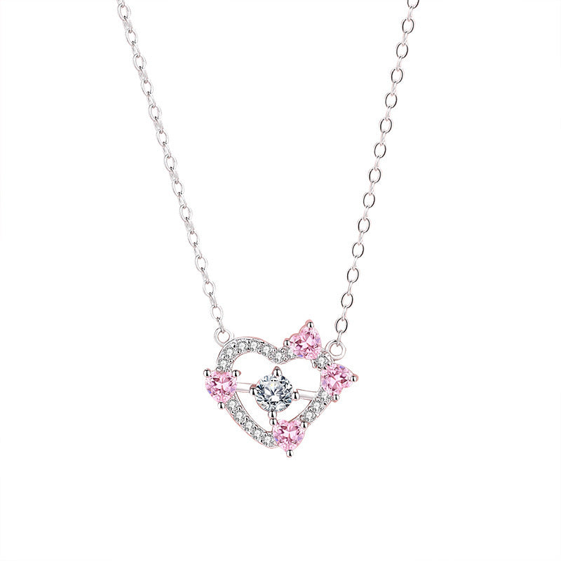 Sterling Silver New Style Hollow Heart Clavicle Chain - Love Necklace That Makes Hearts Go Hollow with Joy