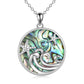 Sterling Silver Ocean Wave Abalone Shellfish Necklace Starfish Pendant Ocean Jewelry - Ride the Ocean Wave with Abalone