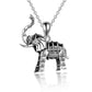 Sterling Silver Oxidized Elephant Pendant Necklace for Women and Men - Elephant Necklace Perfect for Wild Adventures