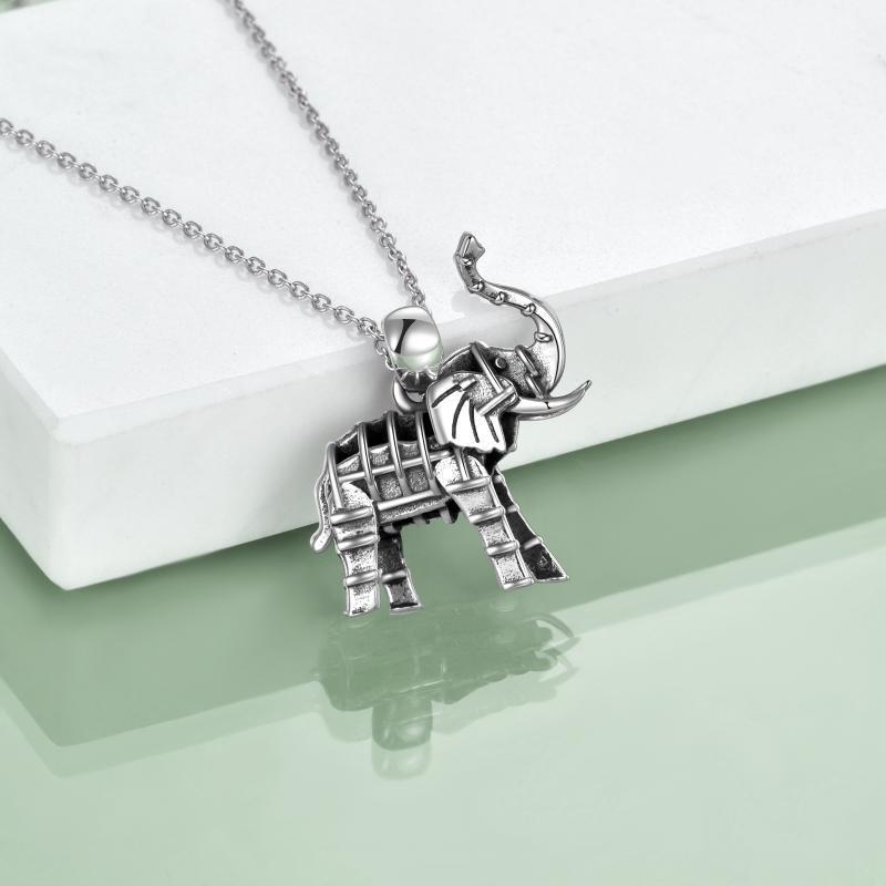 Sterling Silver Oxidized Elephant Pendant Necklace for Women and Men - Elephant Necklace Perfect for Wild Adventures