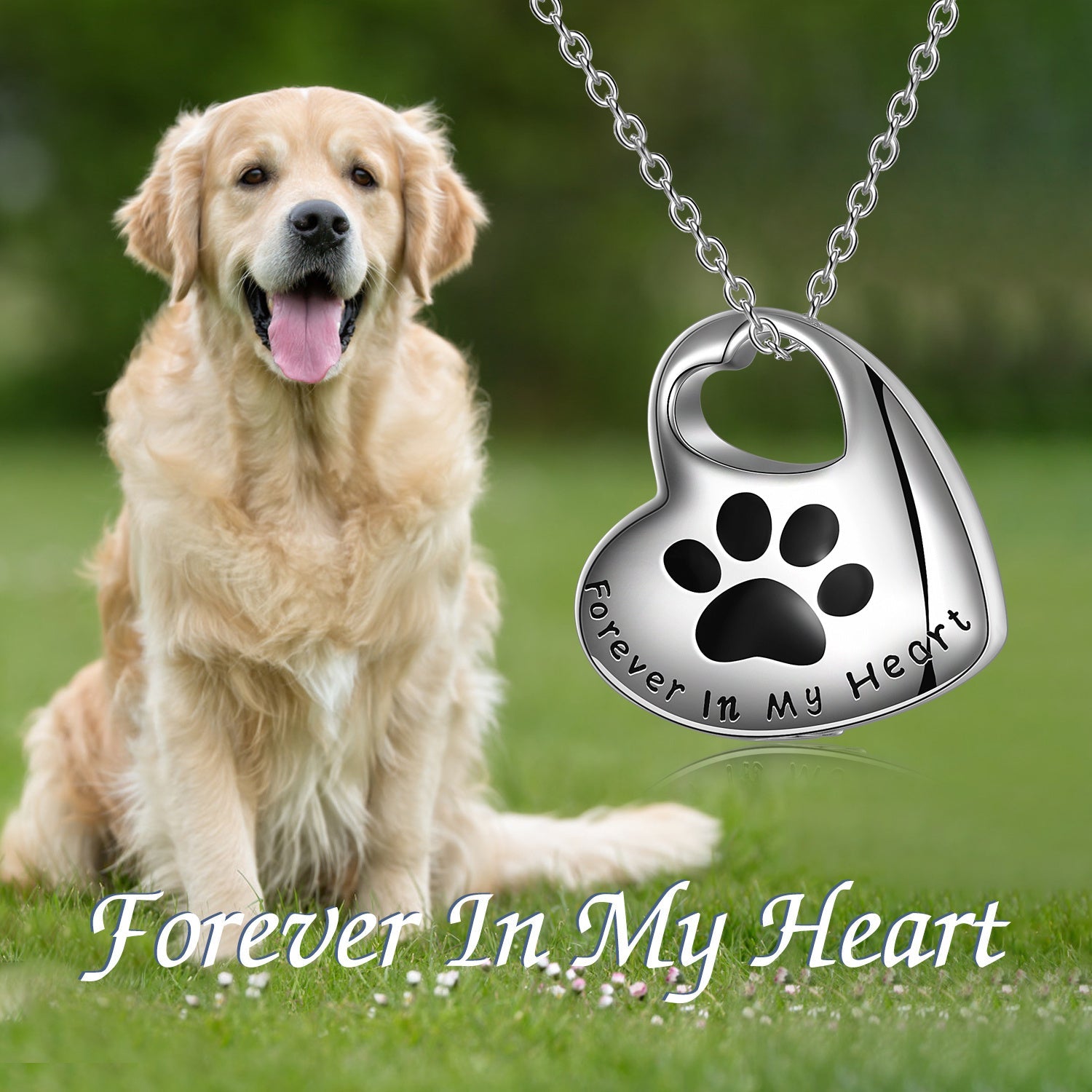 Sterling Silver Pet Paw Urn Necklace for Ashes Cremation Jewelry - Cremation Jewelry to Keep Your Pet Close to Heart