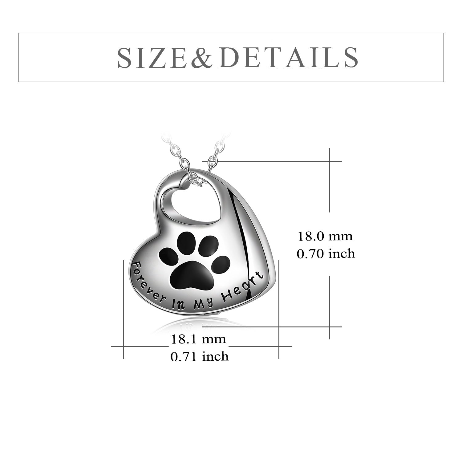 Sterling Silver Pet Paw Urn Necklace for Ashes Cremation Jewelry - Cremation Jewelry to Keep Your Pet Close to Heart