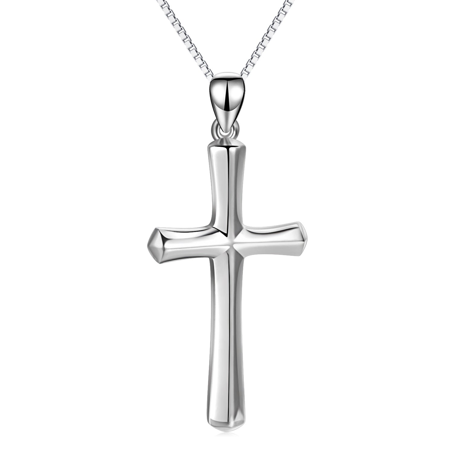 Sterling Silver Religious Cross Pendant Faith Hope Love Necklace Birthday Jewelry Gifts Unisex - Faith Hope Love Cross