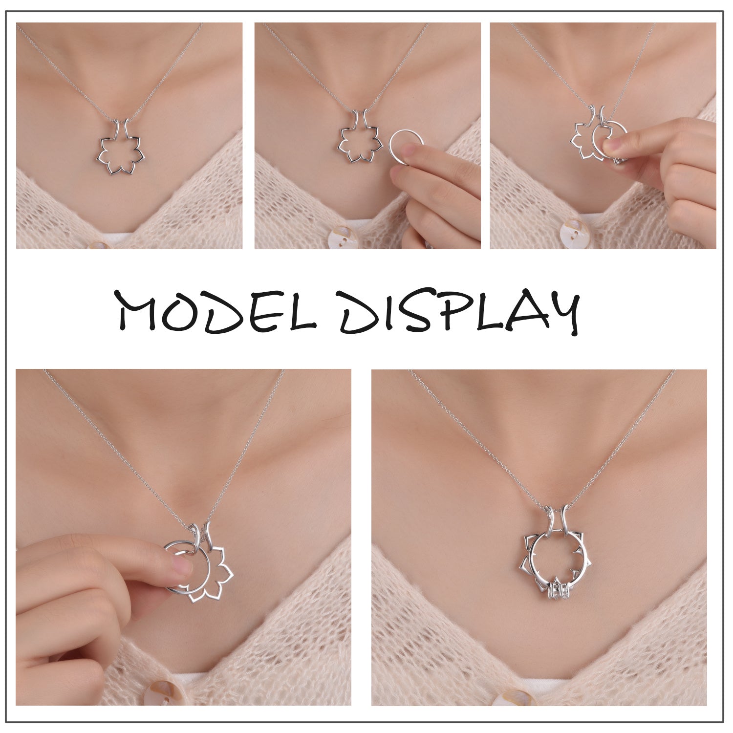 Sterling Silver Ring Holder Keeper Flower Pendant Necklace for Women - Flower Power for Your Ring Holder Necklace Fun