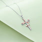 Sterling Silver Rose Flower Cross Pendant Necklace Jewelry Gifts - Shine Bright with Rose Flower Cross Necklace Bling