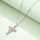 Sterling Silver Rose Flower Cross Pendant Necklace Jewelry Gifts - Shine Bright with Rose Flower Cross Necklace Bling