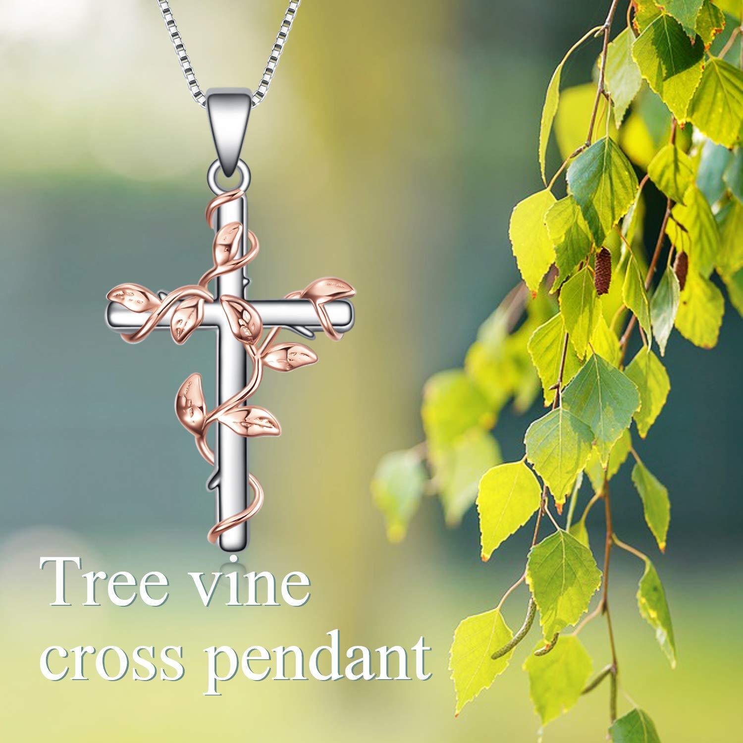 Sterling Silver Rose Flower Cross Pendant Necklace Jewelry Gifts - Shine Bright with Rose Flower Cross Necklace Bling