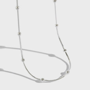 Silver Treatment Electroplated Women’s Necklace 925 Japanese Korean Style - Shiny That Matches Everything and Your Mood