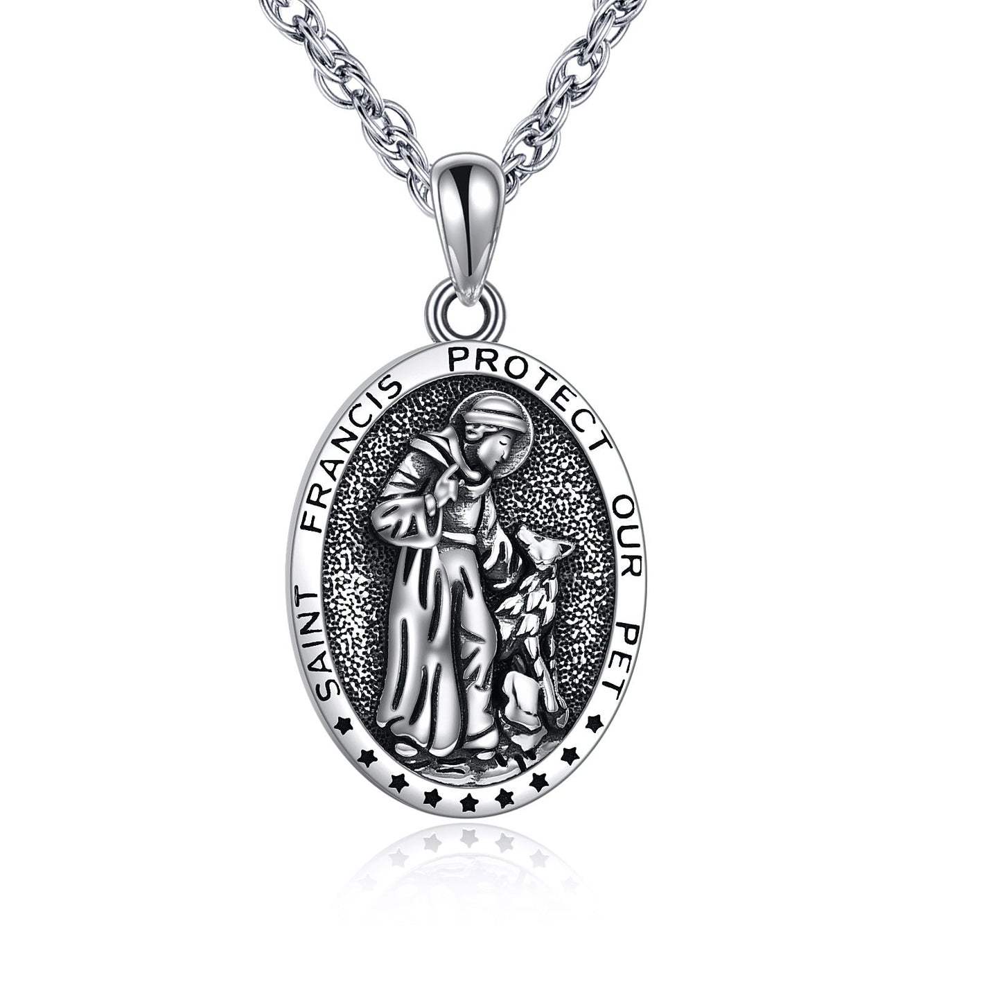 Religious Necklace with St Francis Medal Patron Saint of Animals and Ecology - St. for Holy Animal Lovers united states