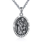 Sterling Silver St Francis Religious Medal Pendant Necklace Jewelry - St. Francis Medal Necklace for Holy Animal Lovers