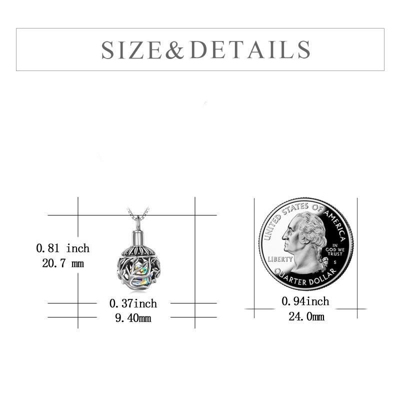 Sterling Silver Tree of Life Urn for Ashes Necklace with Aurora Borealis Crystal - Tree of Life Urn Necklace