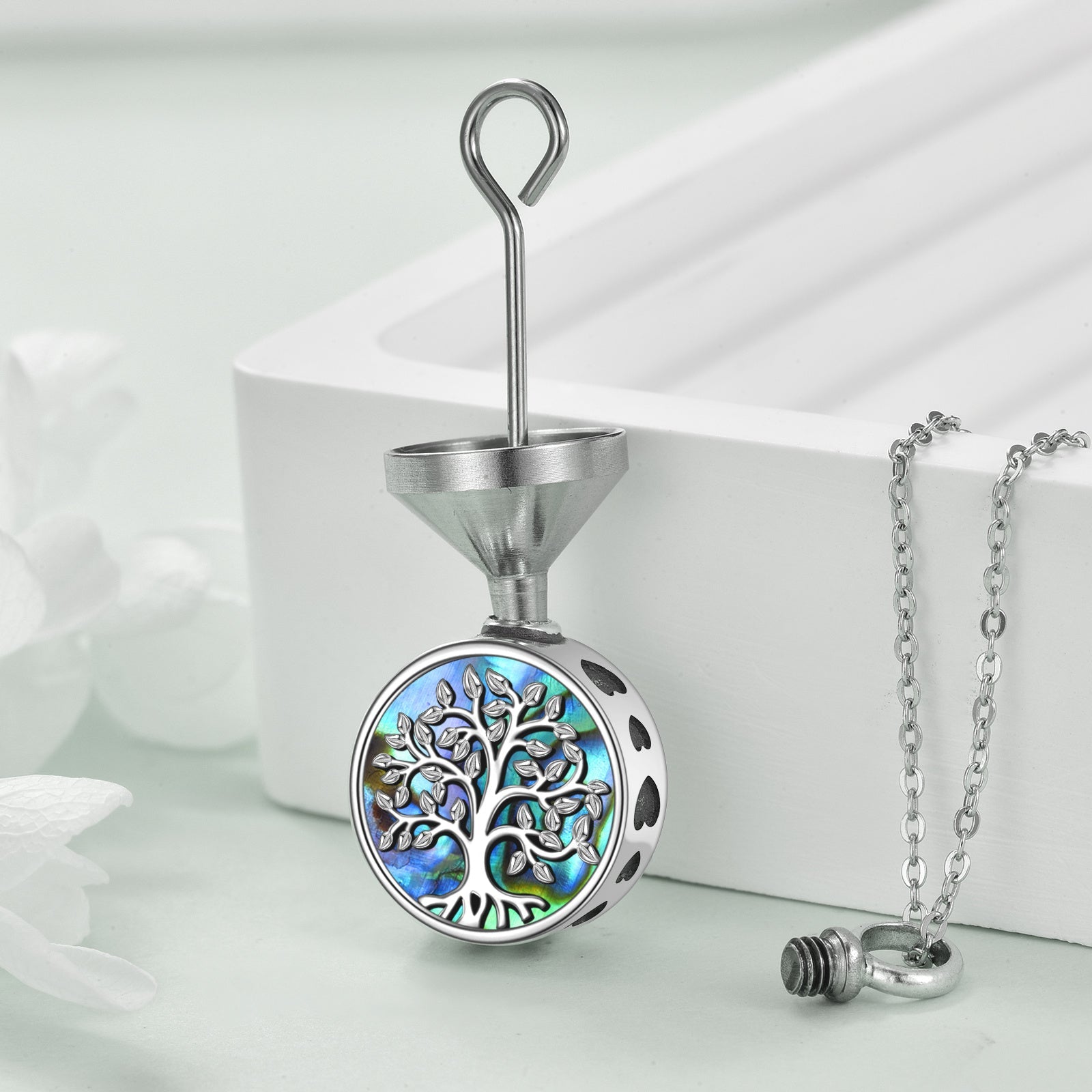 Sterling Silver Tree of Life Urn Necklaces for Ashes Cremation Jewelry - Rebirth in Style with Tree of Life Urn Necklace