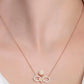 925 Sterling Silver Rose Gold Plated White Rose Infinity Necklace with Zircon Stone