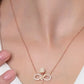 925 Sterling Silver Rose Gold Plated White Rose Infinity Necklace with Zircon Stone