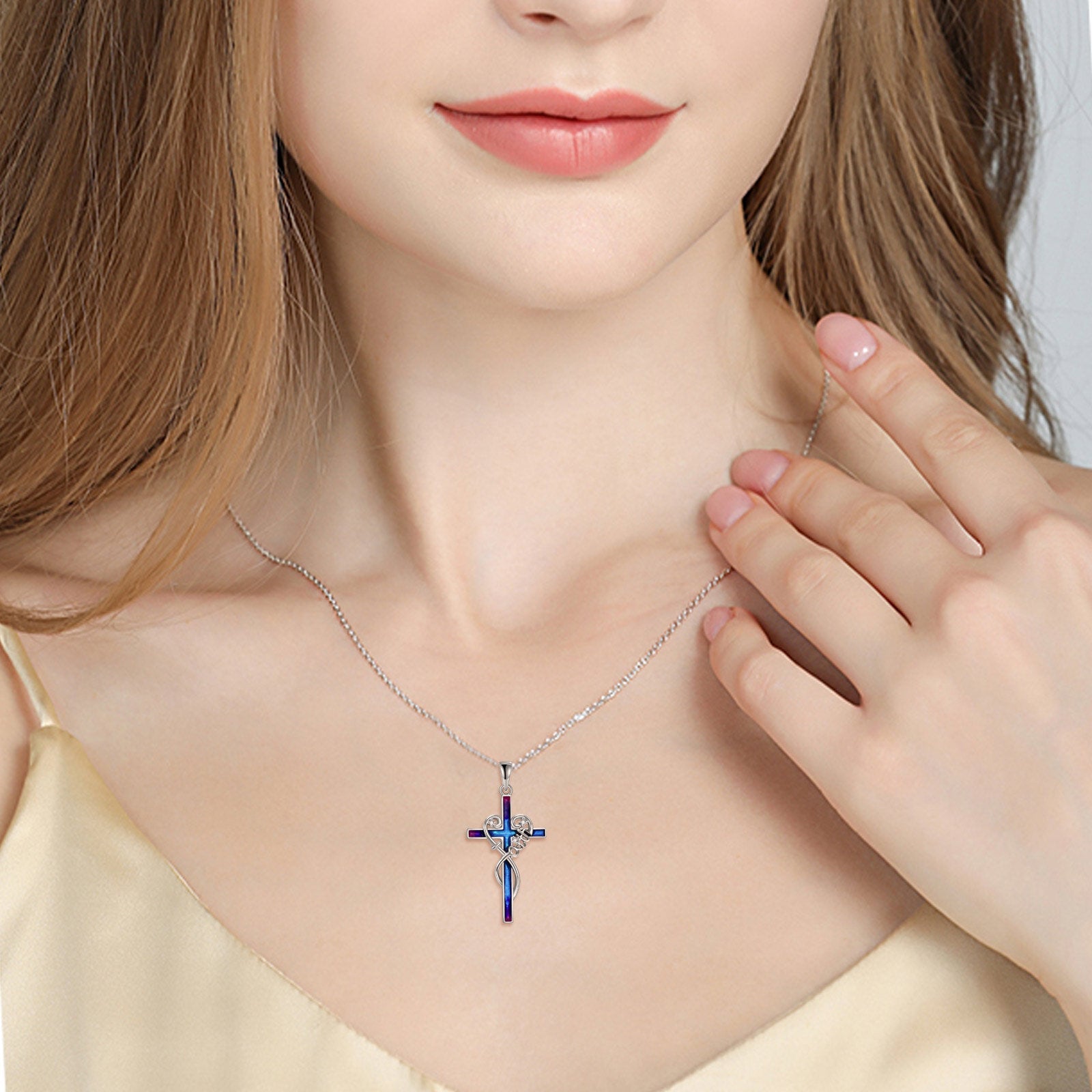 Sterling Silver Women Religious Cross Pendant Necklace Jewelry - Faith Bling to Keep You Crossed and Stylish