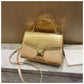 Stitching Square Pouch with Mining Stone Pattern Leather and Internal Pocket - mining stone pattern stitching square