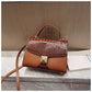 Stitching Square Pouch with Mining Stone Pattern Leather and Internal Pocket - mining stone pattern stitching square