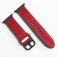 Strap Genuine Leather Top Layer Cowhide - Strap Genuine Leather Apple Buckle With Pattern Red