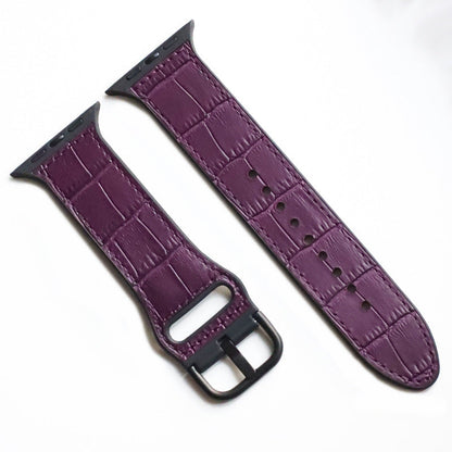 Strap Genuine Leather Top Layer Cowhide - Strap Genuine Leather Apple Buckle With Pattern Red