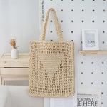 Straw Woven Crocheted Shoulder Bag with Hollow Design for Daily - straw woven crocheted shoulder hollow