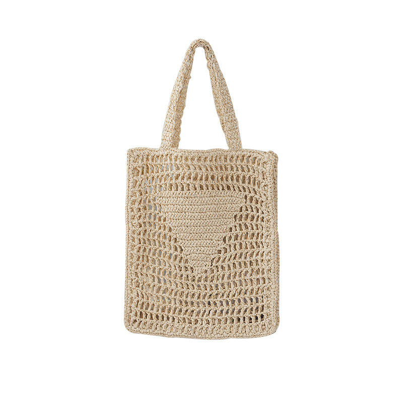 Straw Woven Crocheted Shoulder Bag with Hollow Design for Daily - straw woven crocheted shoulder hollow
