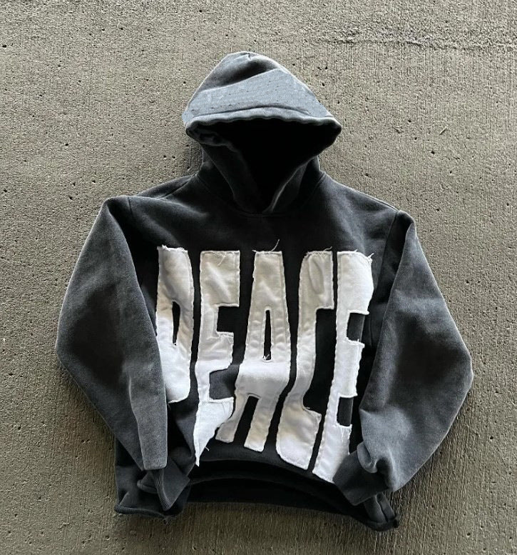 Streetwear 3D Letter Print Pullover Sweatshirt Japanese Polyester Hoodie - Teleplus