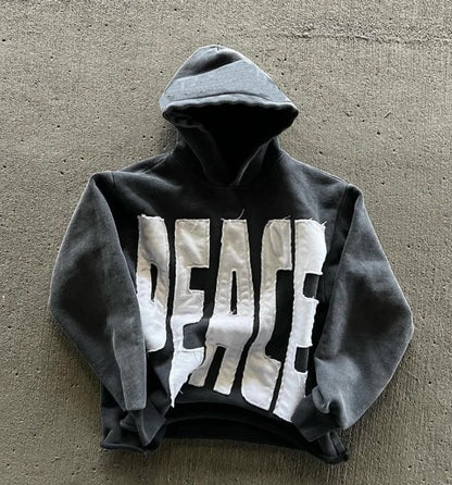 Streetwear 3D Letter Print Pullover Sweatshirt Japanese Polyester Hoodie - Teleplus