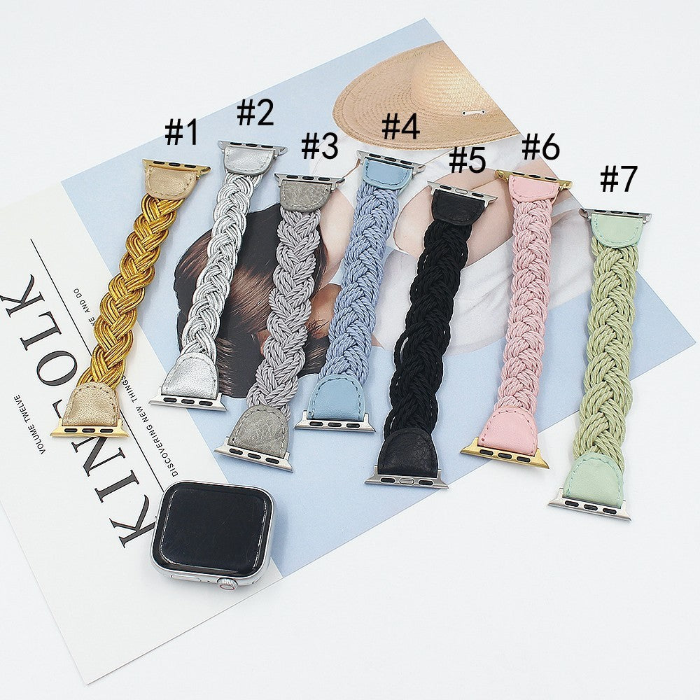 Stretch Single Tour Faux Leather Watch Strap Compatible with Apple Smart Watches - Teleplus for smart watch replacement