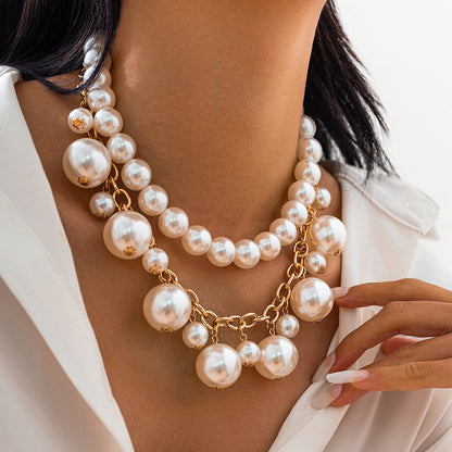 Stringed Pearls Pendant Necklace Fashion Alloy - Stringed Pearls Necklace a Gem for Your Clumsy Style