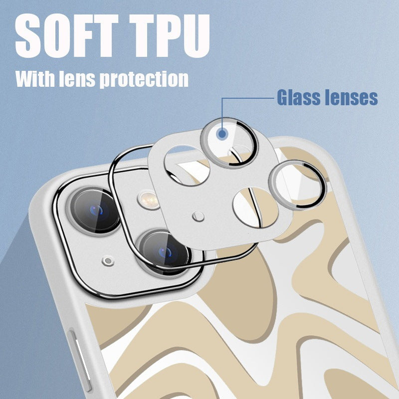 Striped Graffiti Transparent Metal Protective Cover for iPhone 11 12 13 14 - Armor Your Phone striped graffiti