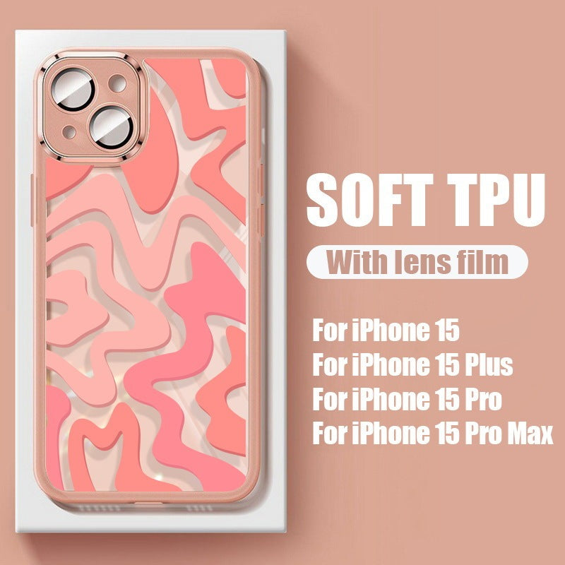 Striped Graffiti Transparent Metal Protective Cover for iPhone 11 12 13 14 - Armor Your Phone striped graffiti