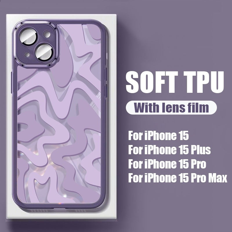 Striped Graffiti Transparent Metal Protective Cover for iPhone 11 12 13 14 - Armor Your Phone striped graffiti