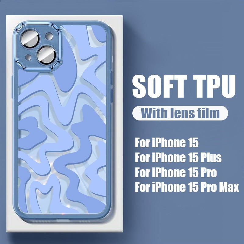 Striped Graffiti Transparent Metal Protective Cover for iPhone 11 12 13 14 - Armor Your Phone striped graffiti