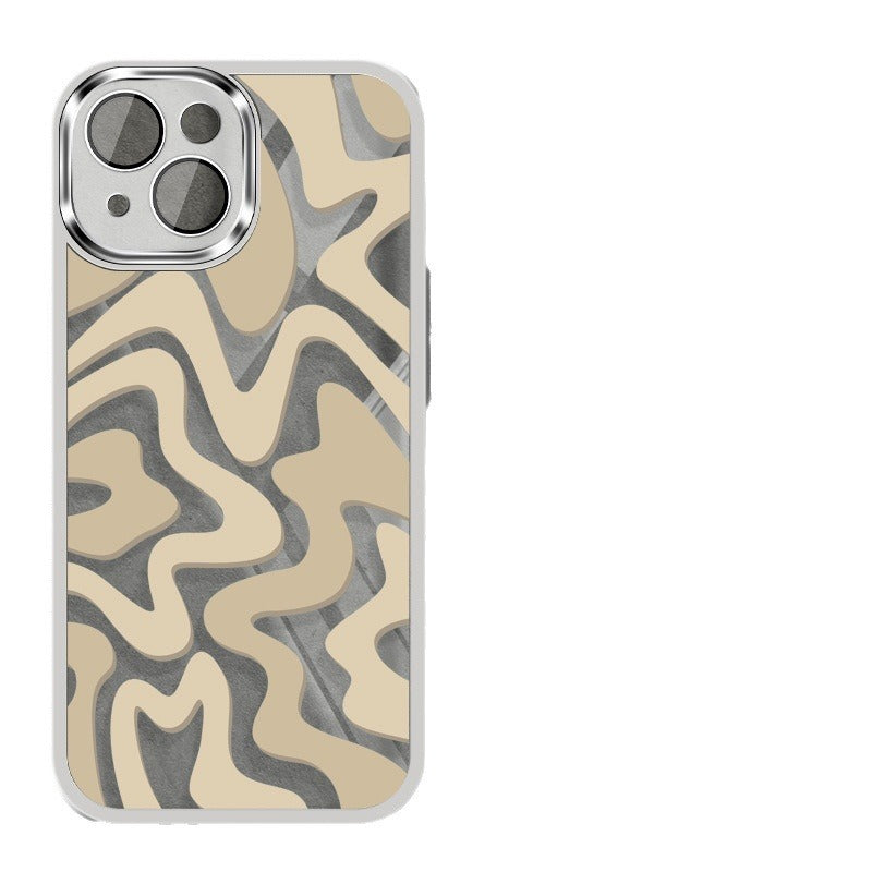 Striped Graffiti Transparent Metal Protective Cover for iPhone 11 12 13 14 - Armor Your Phone striped graffiti