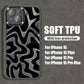 Striped Graffiti Transparent Metal Protective Cover for iPhone 11 12 13 14 - Armor Your Phone striped graffiti
