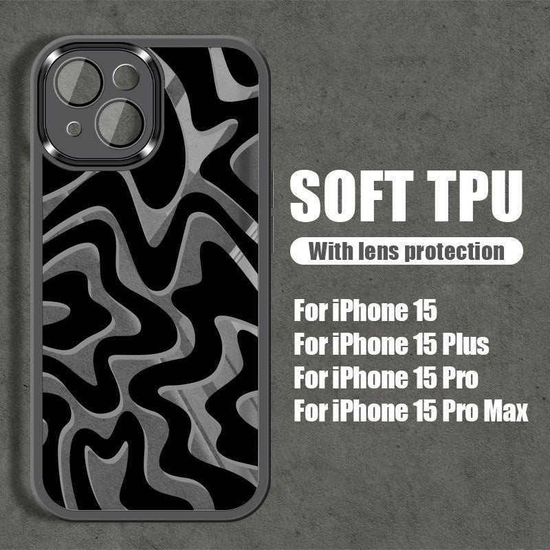 Striped Graffiti Transparent Metal Protective Cover for iPhone 11 12 13 14 - Armor Your Phone striped graffiti